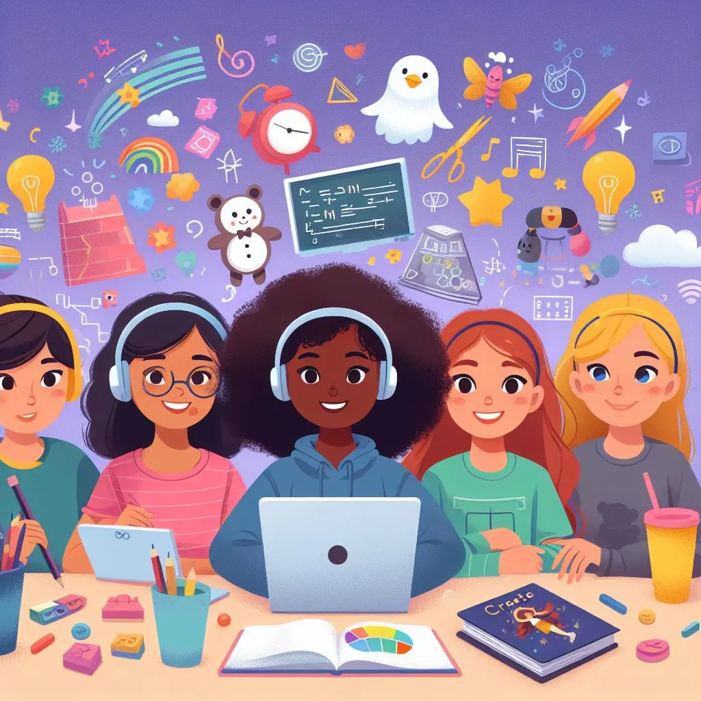 Niños y adolescentes aprendiendo tecnología